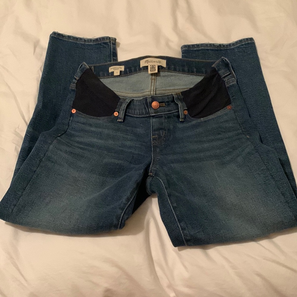Madewell Maternity Straight Jeans with Side Panel, Size 26